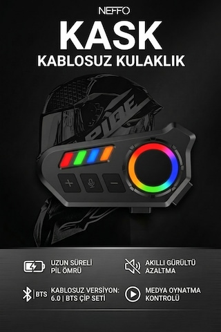 Intercom K06 Motosiklet Kask Kulaklık Bluetooth 5.4 Kablosuz Motor Kulaklık Stereo Müzik Çalar