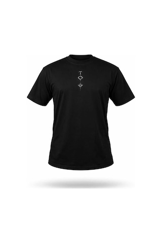 Dark Line Sırt Baskılı %100 Pamuk Oversize T-shirt Crow Siyah