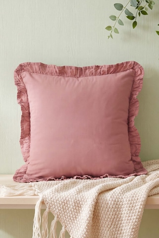 Rose Fırfırlı Dekoratif Kırlent Kılıfı Pembe