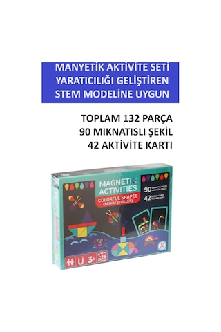 Manyetik Renkler Ve Şekiller Yaratıcı Aktivite Seti Stem Modeline Uygun 132 Parça