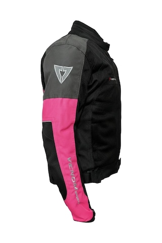 Motosiklet Kadın Mont 4 Mevsim Dynamic Siyah-pembe Motorcu Montu