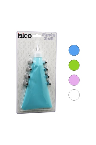 11 Parça Pasta Süsleme Seti, Krema Torbası + 9 Metal Uç + Adaptör Lunaev 12v