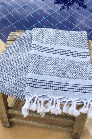 Linen Peştamal Lacivert