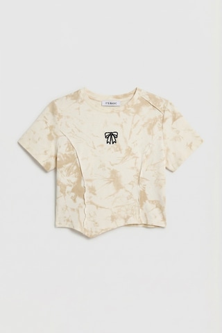 Itsbasic Kadın Bej Ekru W5 Özel Kumaş Elastan Crop Top
