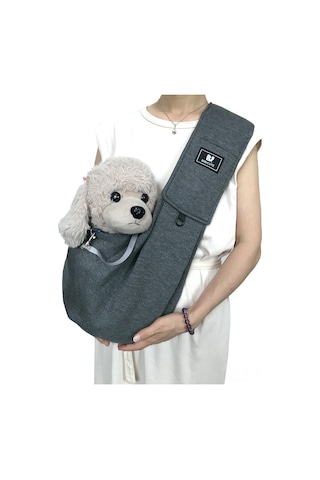 Hangfox Kedi Köpek Taşıma Çantası - Tek Omuzlu Çapraz Çekmeli, Boyut Ayarlanabilir, Dayanıklı Poliester Pamuk, Seyahat Ve Dışarı Çıkışlar İçin Uygun Koyu Gri