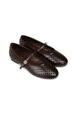 Deery Kadın Kahverengi Taş Detaylı Babet - Rd015zkhvc01 Kahverengi