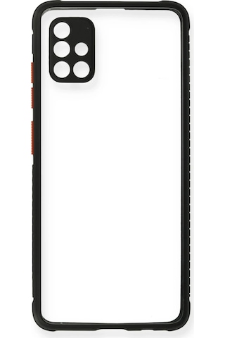 Gld-spt- Newface Samsung Uyumlu Galaxy A71 Kılıf Miami Şeffaf Silikon - Siyah