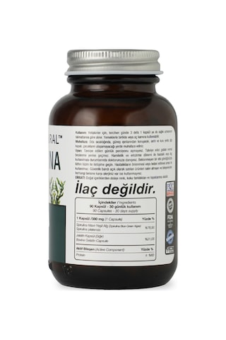 Sepe Natural Spirulina Yosun Mavi Yeşil Alg 380 MG 90 Kapsül