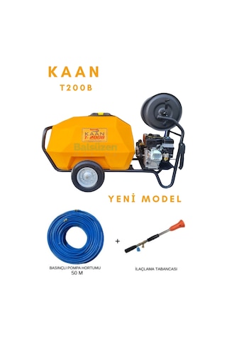 Kaan T200B 4T 7HP 200LT Arabalı Benzinli İlaçlama Makinesi