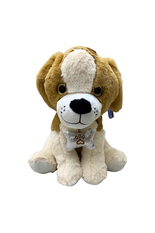 32 Cm Oturan Pelüş Köpek 9277 Gri