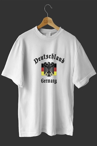 Noıssey -wed Deutschland Tasarım Baskılı Oversize T-shirt Tişört Beyaz