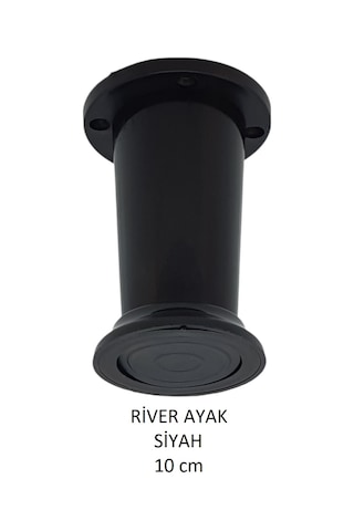 River Ayak, Plastik Mobilya Ayağı, 10 Cm, Vidalar Dahil, Siyah Siyah