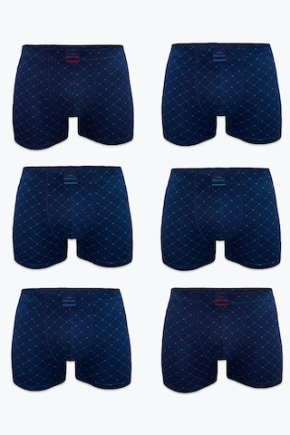 Malabadi Erkek 6'lı Lacivert Desenli Premium Collection Modal Boxer 6m251