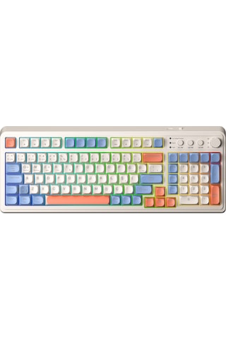 Aula S99 Retro Rgb Gaming 3 Modlu Bluetooth/2.4ghz/usb-c Kablosuz Makrolu Türkçe Q Klavye Turuncu