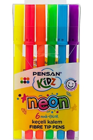 Keçeli Kalem 6 Lı Neon Renkler Pensan Fosforlu Keçeli Kalem 1 Pak