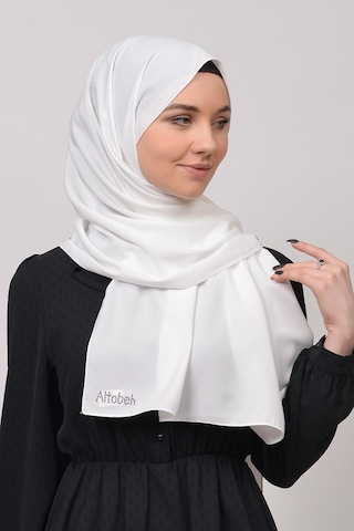 Altobeh Medine İpeği Düz Tesettür Şal - Ekru