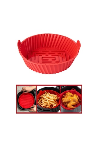 Onikiden Yanmaz Yapışmaz Airfryer Silikon Pişirme Kabı Sl099 - Tüm Fritözlerle Uyumlu 20x5cm 001