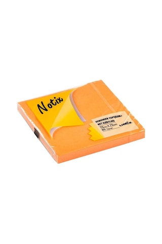 Notix Yapışkanlı Not Kağıdı Neon Turuncu 75 Mm X 75 Mm 80 Yaprak