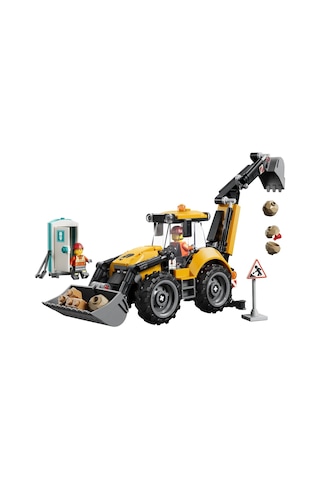 LEGO® City Sarı Kazıcı Yükleyici 60480 - 7 Yaş ve Üzeri Çocuklar için 2 Minifigür İçeren Yaratıcı Oyuncak Yapım Seti (301 Parça)