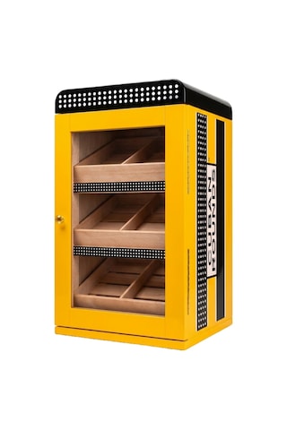 Cohiba Sarı Nokta Desenli Sedir Humidor Puro Kutusu Tr9822
