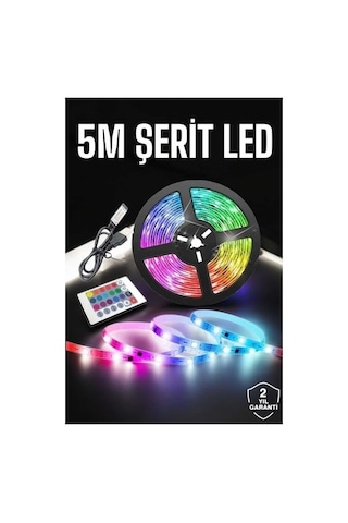 Led Işık 5 Metre Şerit Led Rgb Işıklı Sarı 31196682