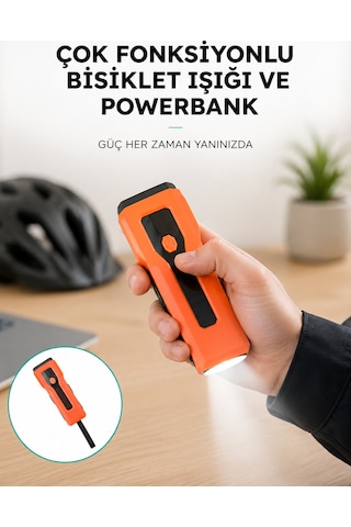5000 Mah Bataryalı Bisiklet Farı Cob Çakar Çok Fonksiyonlu Yeni Nesil - Lisinya Diğer