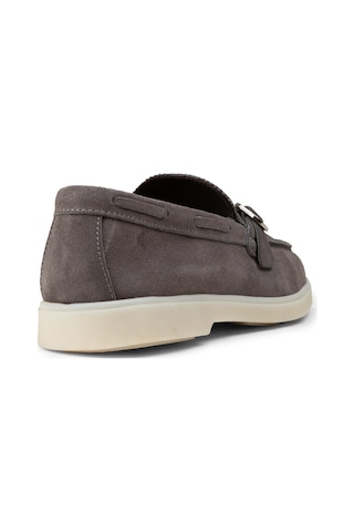 Deery Erkek Hakiki Süet Gri Tokalı Loafer - 02031mgrıc01