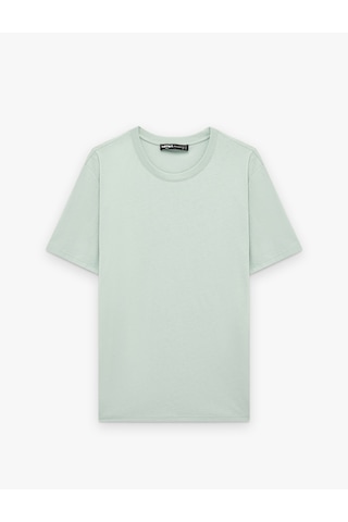 Koton Regular Fit Kısa Kollu Bisiklet Yaka Pamuklu Basic Tişört Yeşil 6sam10332mk