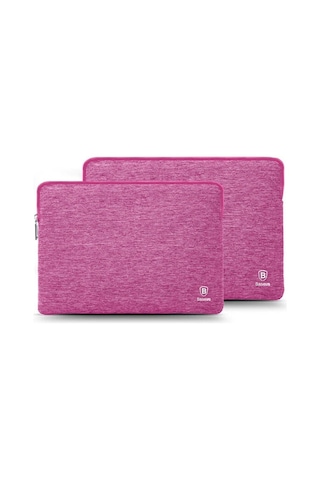 Baseus Apple Uyumlu MacBook Pro 15" Universal Laptop Kılıf Çantası Fuşya