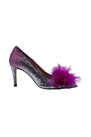 Poletto Hakiki Deri /tekstil Pembe-fusya Ayakkabı Gece/abiye 9839 44-1122 Pembe