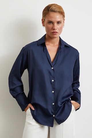 Diagonal Desen Gömlek Lacivert Lacivert