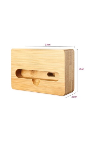 Fortunelane Sarı Şimşek Bambu Fiziksel Hoparlörlü Telefon Tutucu - Modern Tasarım, Geniş Boyut Desteği