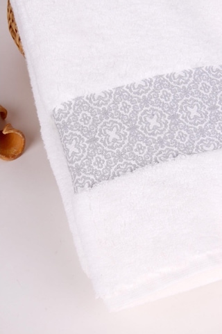 Baveno Pamuk 70X140 Beyaz Barok Desen Banyo Havlusu