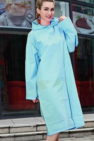 Kadın Erkek Yağmurluk Kapüşonlu Çıtçıtlı Eva Su Yeşili Yağmurluk M21mrc881r10 Turkuaz