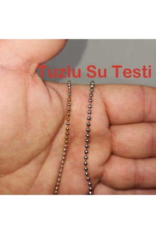 2mm Paslanmaz Çelik Top Boncuk Kolye Zincir 80 Cm Orta Uzunluk İnce Zincir Gümüş