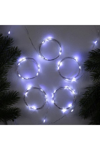 Luazon Lighting Pilli Çelenk Belir, 5'li Set 178235775 Beyaz