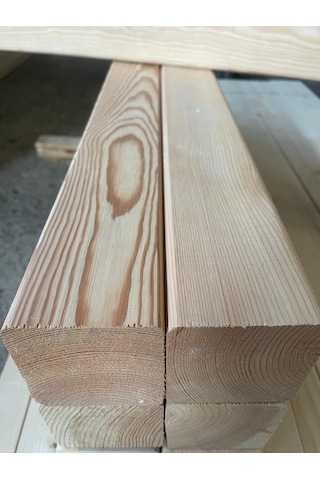 Planyalı Kenarları Pahlı Fırınlanmış Çam Kereste Kalas 10x10x200cm