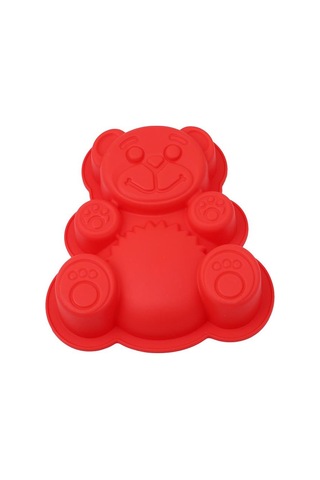 Kırmızı 3d Ayı Kek Kalıbı Silikon Jöle Fondan Kalıp Çerez Tava Tatlı Kalıp