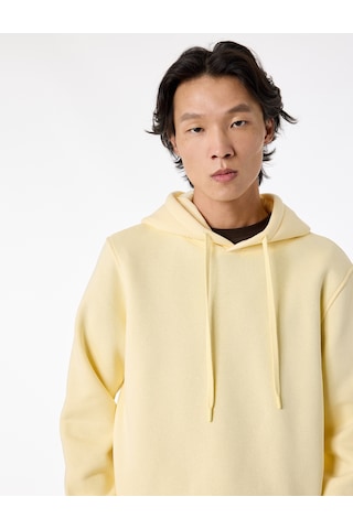 Koton Uzun Kollu Şardonlu Basic Kapşonlu Sweatshirt Sarı 6sam70079mk