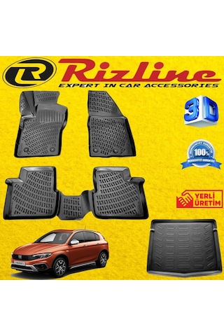 Fiat Egea Cross 3D Paspas + Bagaj Havuzu 2020 Sonrası Set Rizline N11.9861