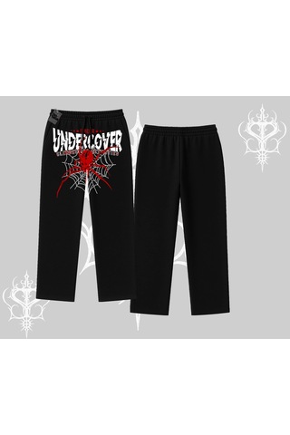 Beyaz Baggy Eşofman Altı Spider Undercover Siyah