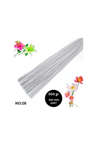 Beyaz Yapay Çiçek Teli, No:26 0.8 Mm - Çiçek Aranjman Yapım Tel