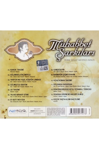 Muhabbet Şarkıları Cd