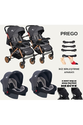 İkiz Bebek Arabası Çift Yönlü Bebek Arabası Sallanır Taşıma Puset İkiz Birleştirme Aparatlı