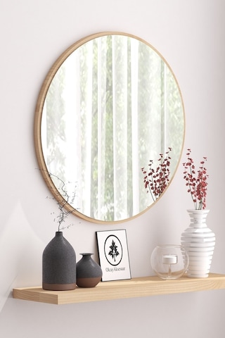 Sonomo Dekoratif 58cm Yuvarlak Ayna Antre Hol Koridor Duvar Aynası Salon Mutfak Banyo Wc Ofis Aynası Sonomo