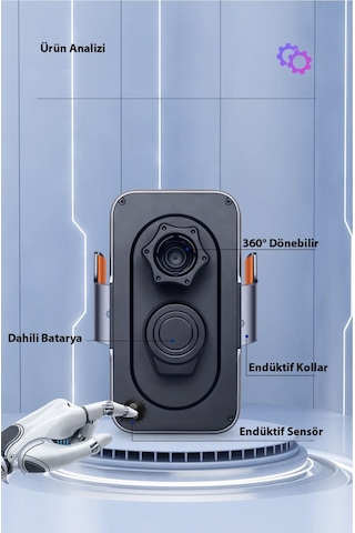 C11 Kablosuz 360 Derece Ayarlanabilir Indüksiyonlu 15w Hızlı Şarj Araç Ve Tutucu