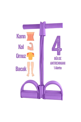 Body Trimmer Mekik Kürek Çekme Bel İnceltme Aleti Evde Spor Lastikli Egzersiz Lastiği Mor