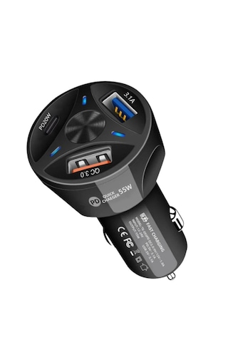 Subzero 3in1 55 W Pd Usb +Type C Araç Çakmaklık Oto Şarj Cihazı