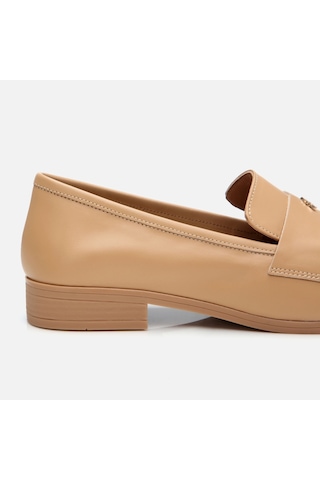 Hotiç Kadın Deri Bej Logo Detaylı Loafer 01ayh303980a330 Naturel-nude Nude