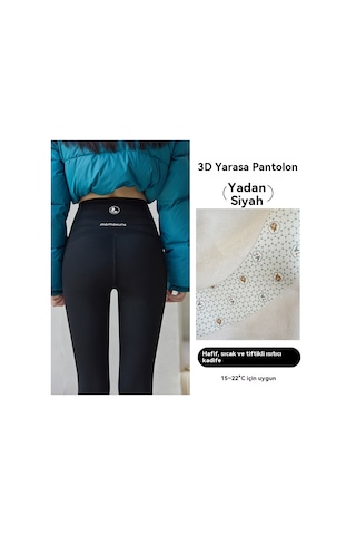 Kadınlar İçin Sonbahar Ve Kış Kalınlaştırılmış Polar Taytlar - Hafif Ve Sıcak Stil SiYAH